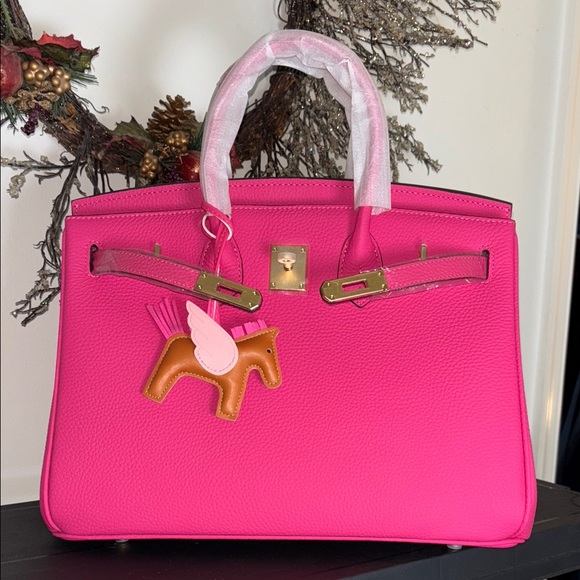 Fuschia pink genuine leather wirkin - Picture 5 of 6